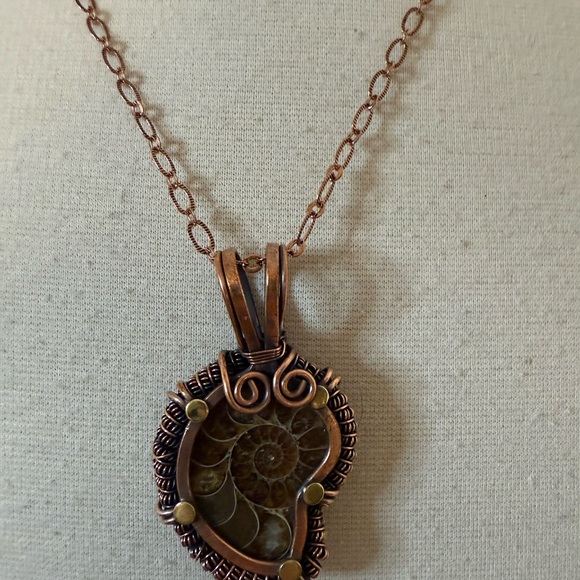 Hand crafted, wire wrapped Ammonite - Picture 2 of 4